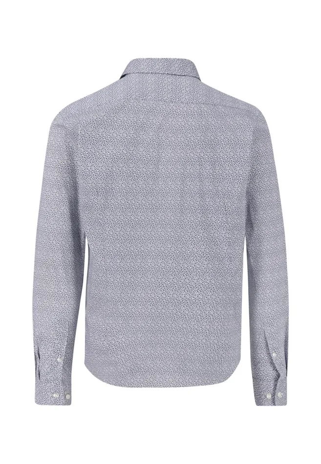 FYNCHHATTON Shirt With A Kent Collar And All overprint photo Is Missing Navywhite Men Shirts