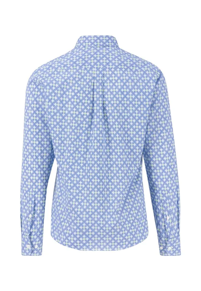 FYNCHHATTON Shirt With Buttondown Collar And Graphic Print Strong Bluenavy Men Shirts
