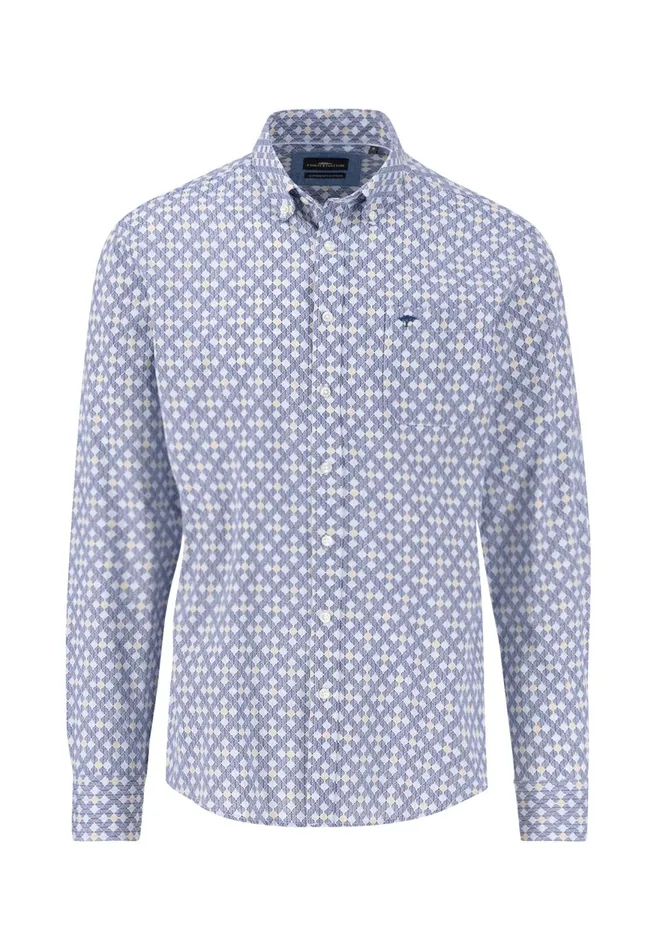 FYNCHHATTON Shirt With Buttondown Collar And Graphic Print Strong Bluenavy Men Shirts