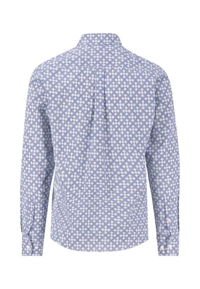 FYNCHHATTON Shirt With Buttondown Collar And Graphic Print Strong Bluenavy Men Shirts
