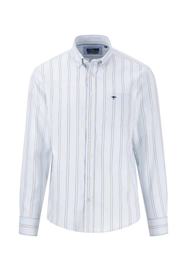 FYNCHHATTON Shirt With Buttondown Collar And Stripes Summer Breezeturf Green Men Shirts