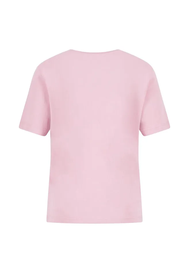 FYNCHHATTON Shortsleeved Tshirt In Plain Colors With A Vneck Whitesandsummer Redfresh Roseocean Violetlight Blueblack Women Tshirts