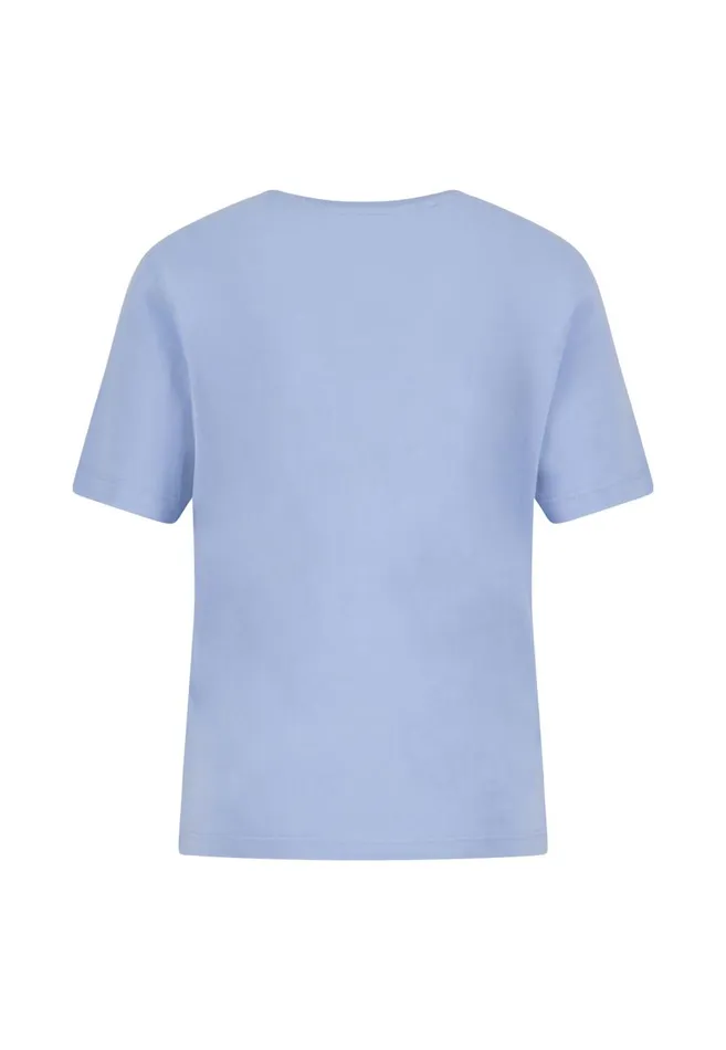 FYNCHHATTON Shortsleeved Tshirt In Plain Colors With A Vneck Whitesandsummer Redfresh Roseocean Violetlight Blueblack Women Tshirts
