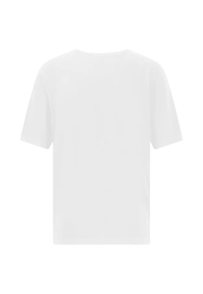 FYNCHHATTON Shortsleeved Tshirt In Plain Colors With A Vneck Whitesandsummer Redfresh Roseocean Violetlight Blueblack Women Tshirts