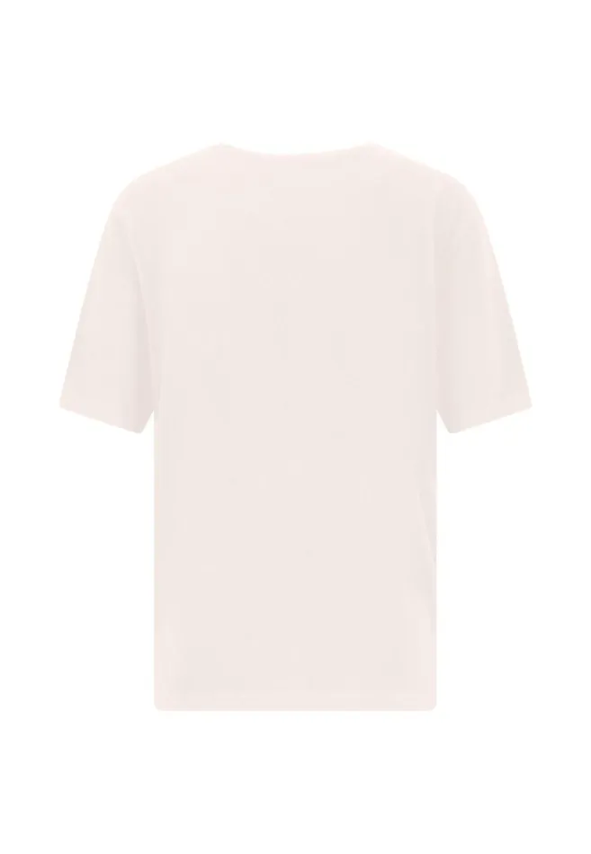 FYNCHHATTON Shortsleeved Tshirt In Plain Colors With A Vneck Whitesandsummer Redfresh Roseocean Violetlight Blueblack Women Tshirts
