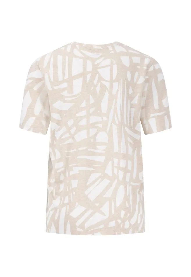 FYNCHHATTON Tshirt Made Of Linen Mix With A Circular Neckline Sandocean Violet Women Tshirts