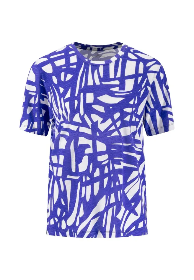 FYNCHHATTON Tshirt Made Of Linen Mix With A Circular Neckline Sandocean Violet Women Tshirts