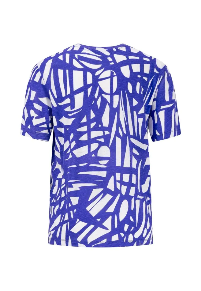 FYNCHHATTON Tshirt Made Of Linen Mix With A Circular Neckline Sandocean Violet Women Tshirts