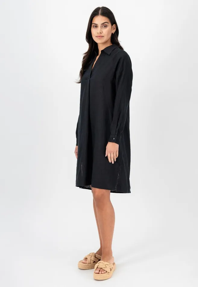 FYNCHHATTON Tunika Dress From Linen Blackbright Apricot Women Dresses
