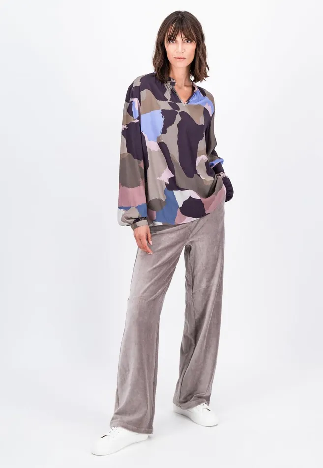 FYNCHHATTON Wide Trousers From BabyCord Taupemilkblack Women Pants