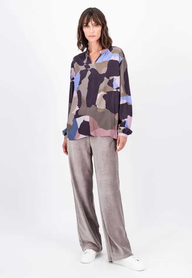 FYNCHHATTON Wide Trousers From BabyCord Taupemilkblack Women Pants