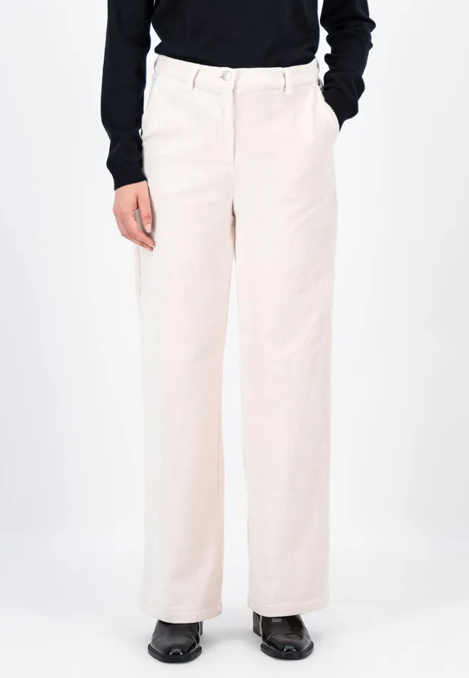 FYNCHHATTON Wide Trousers From BabyCord Taupemilkblack Women Pants