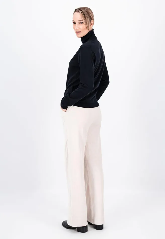 FYNCHHATTON Wide Trousers From BabyCord Taupemilkblack Women Pants
