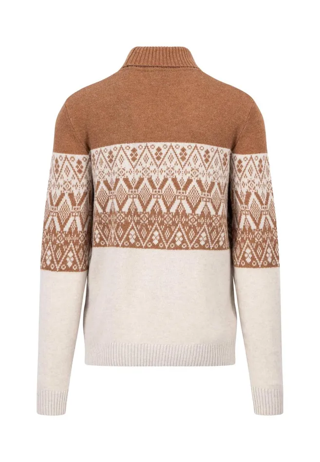 FYNCHHATTON Wool With Jacquard Knit Winter Whitenavy Men Sweater