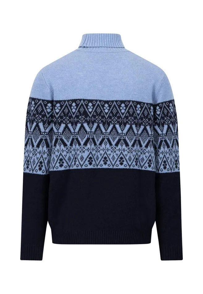 FYNCHHATTON Wool With Jacquard Knit Winter Whitenavy Men Sweater