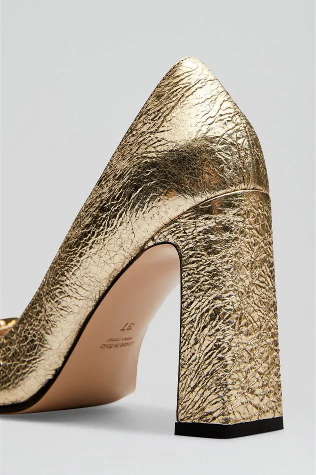 GOLD TRIM SQUARE TOE PUMP 95 LIGHTGOLD Women Shoes Scanlan Theodore GOLD TRIM SQUARE TOE PUMP 95 LIGHTGOLD Women Shoes Scanlan Theodore