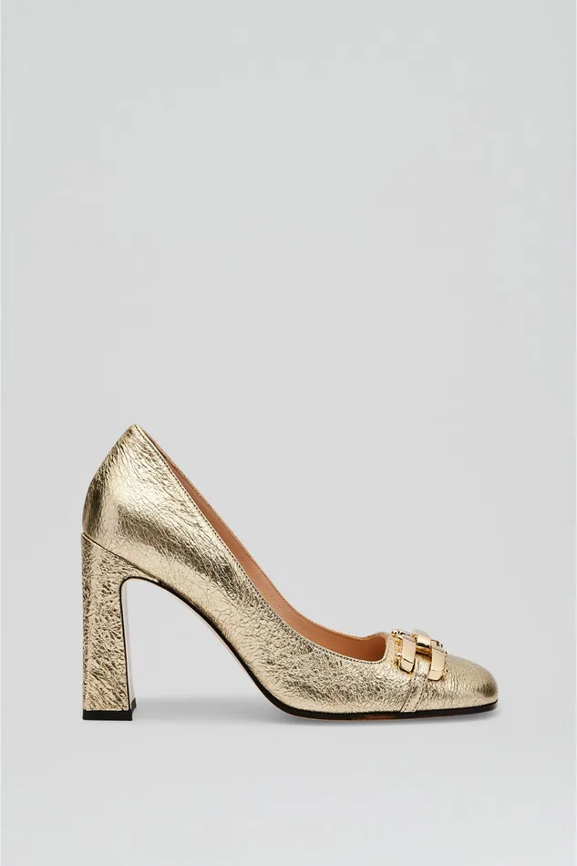 GOLD TRIM SQUARE TOE PUMP 95 LIGHTGOLD Women Shoes Scanlan Theodore GOLD TRIM SQUARE TOE PUMP 95 LIGHTGOLD Women Shoes Scanlan Theodore