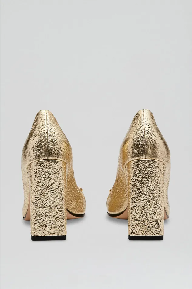 GOLD TRIM SQUARE TOE PUMP 95 LIGHTGOLD Women Shoes Scanlan Theodore GOLD TRIM SQUARE TOE PUMP 95 LIGHTGOLD Women Shoes Scanlan Theodore