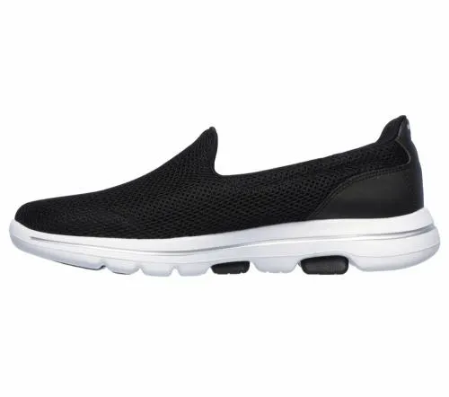 GOwalk 5 Black White Women SKECHERS SlipOn