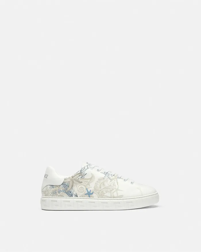 Greca Men Versace Barocco Sea Greca Sneakers White