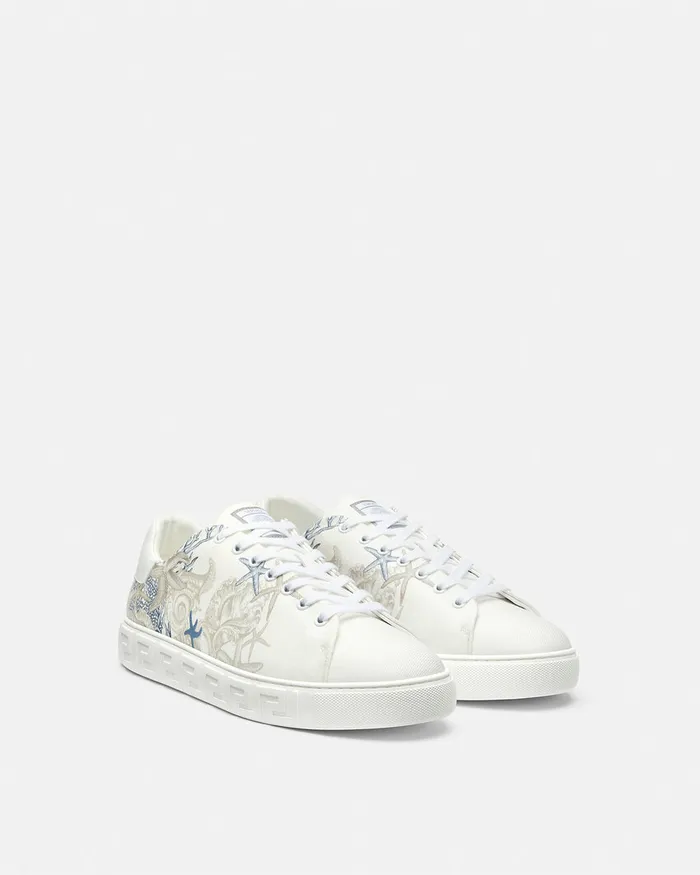 Greca Men Versace Barocco Sea Greca Sneakers White