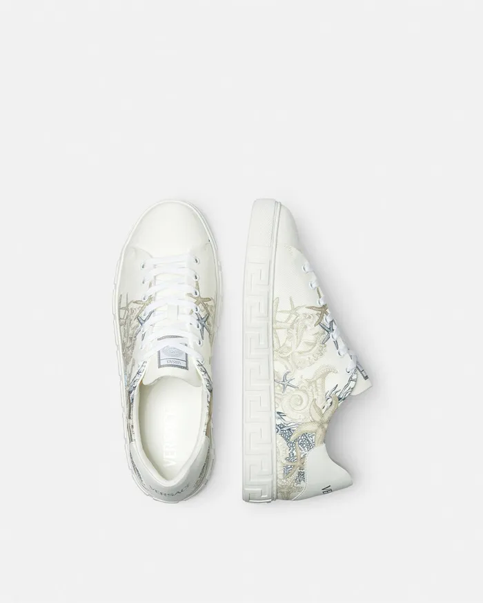 Greca Men Versace Barocco Sea Greca Sneakers White