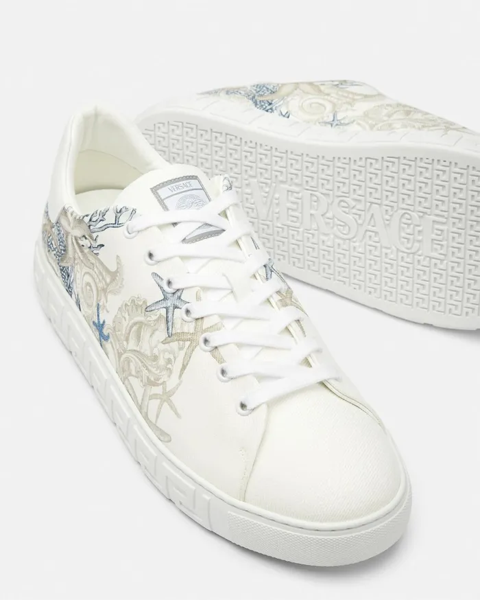 Greca Men Versace Barocco Sea Greca Sneakers White