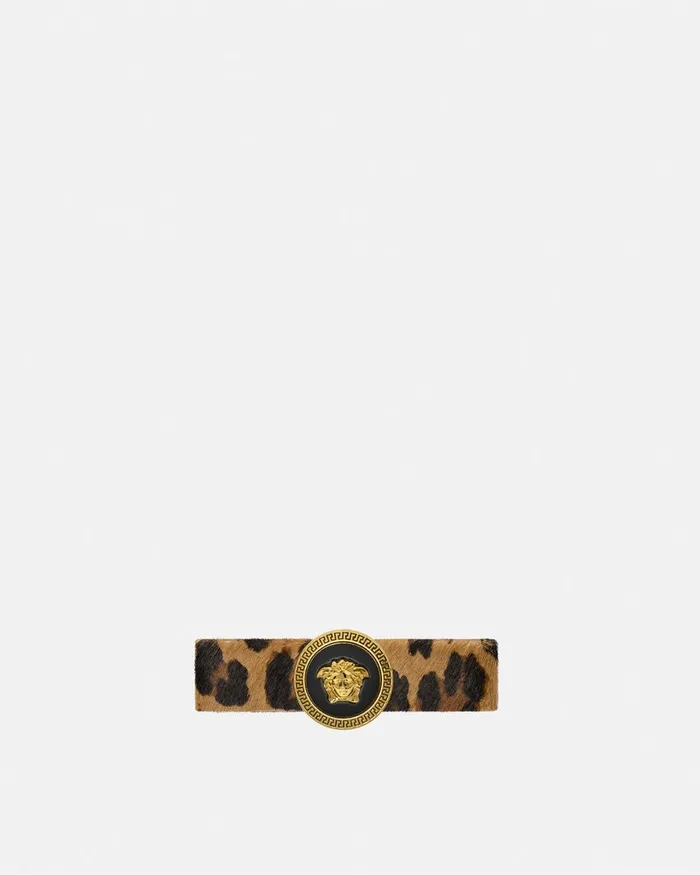 Hair Accessories Women Versace Gianni Ribbon Leopard Hair Clip Animalier