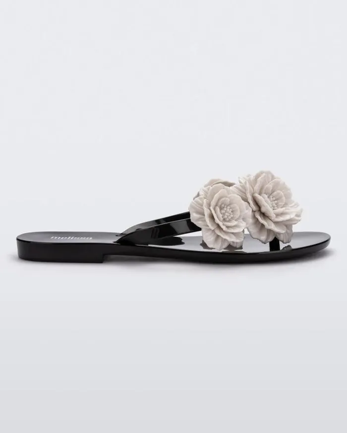 Harmonic Springtime Blackbeige Women Melissa Flip Flops