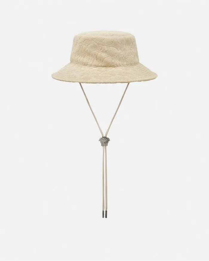 Hats and Caps WomenMen Versace Barocco Towel Bucket Hat Beige