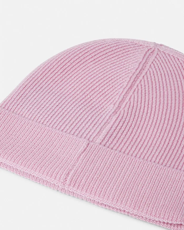 Hats and Caps WomenMen Versace Medusa Wool Ribbed Beanie Light Pink