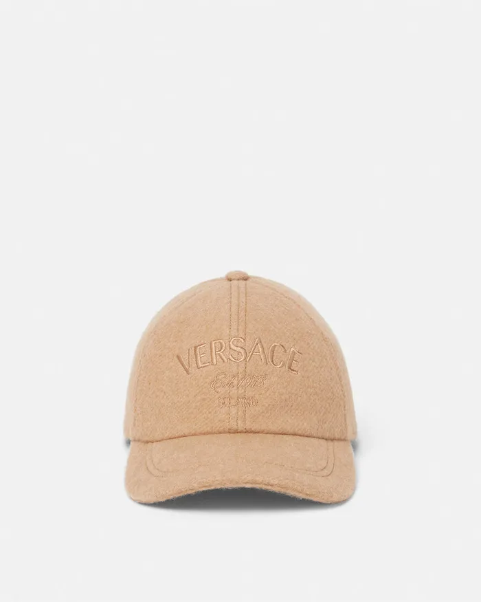 Hats and Caps WomenMen Versace Milano Stamp Wool Baseball Cap Brown