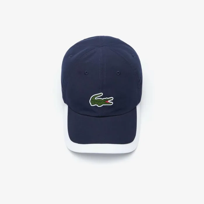 Hats WomenMen Lacoste Unisex SPORT Contrast Border Lightweight Cap Navy Blue White 525