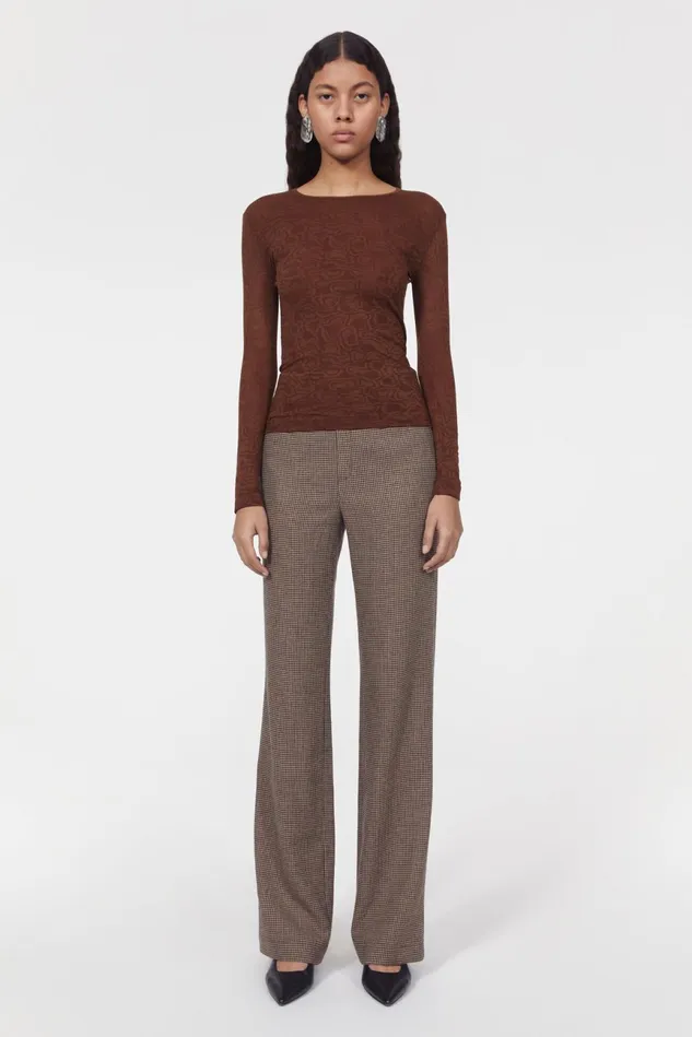 Henna Top Dark Brown Women Rodebjer Rodebjer X Swedish Stockings