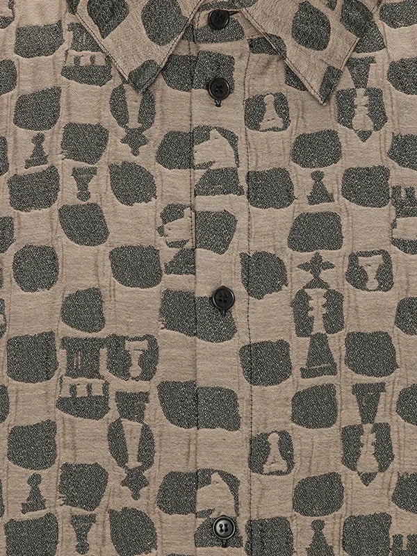 Henrik Vibskov Boutique Big Shirt 8211 Brown Black Chess Men Shirts