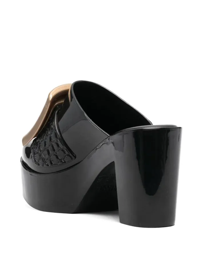 Henrik Vibskov Boutique Buckle Mule 8211 Black And Gold Women Shoes