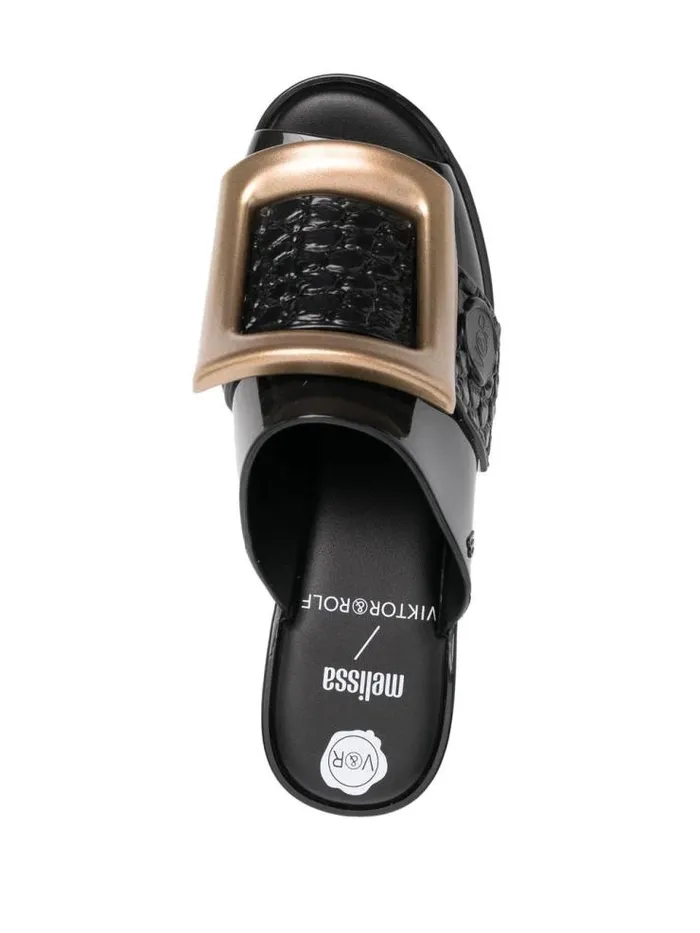 Henrik Vibskov Boutique Buckle Mule 8211 Black And Gold Women Shoes