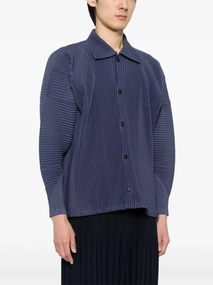 Henrik Vibskov Boutique Button Up Pleated Shirt 8211 Purple Men Shirts