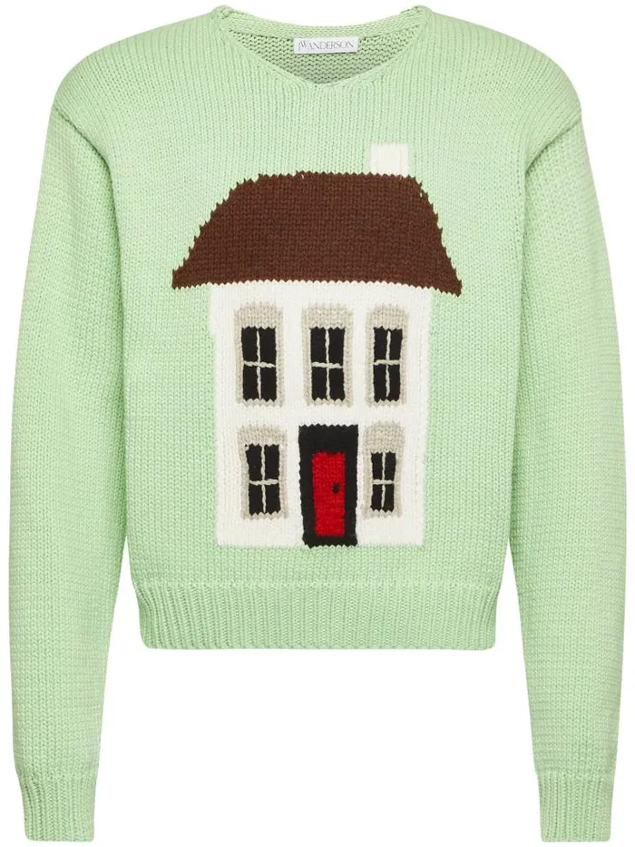 Henrik Vibskov Boutique Graphic Jumper 8211 Spearmint Men Knitwear