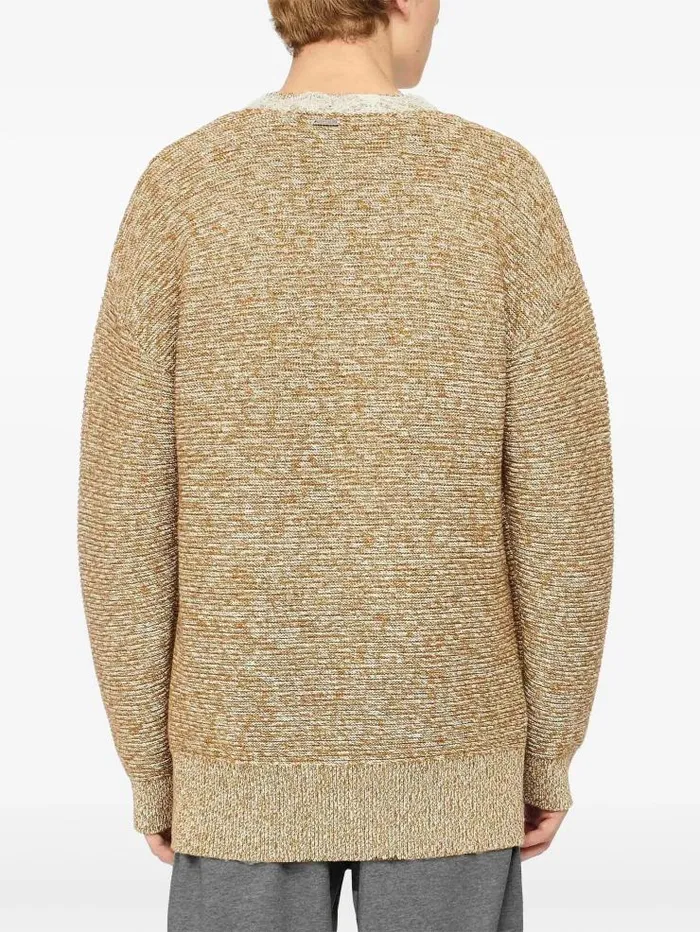 Henrik Vibskov Boutique Lace Trim V Neck Jumper 8211 CobblestoneRed Men Knitwear