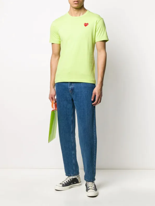 Henrik Vibskov Boutique Mens Short Sleeve Tee Red Heart 8211 Green Men Tops