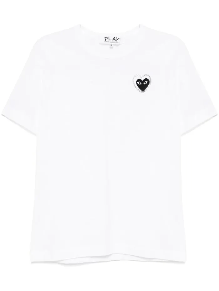 Henrik Vibskov Boutique Metalstone Black Heart TShirt 8211 White Men Tops