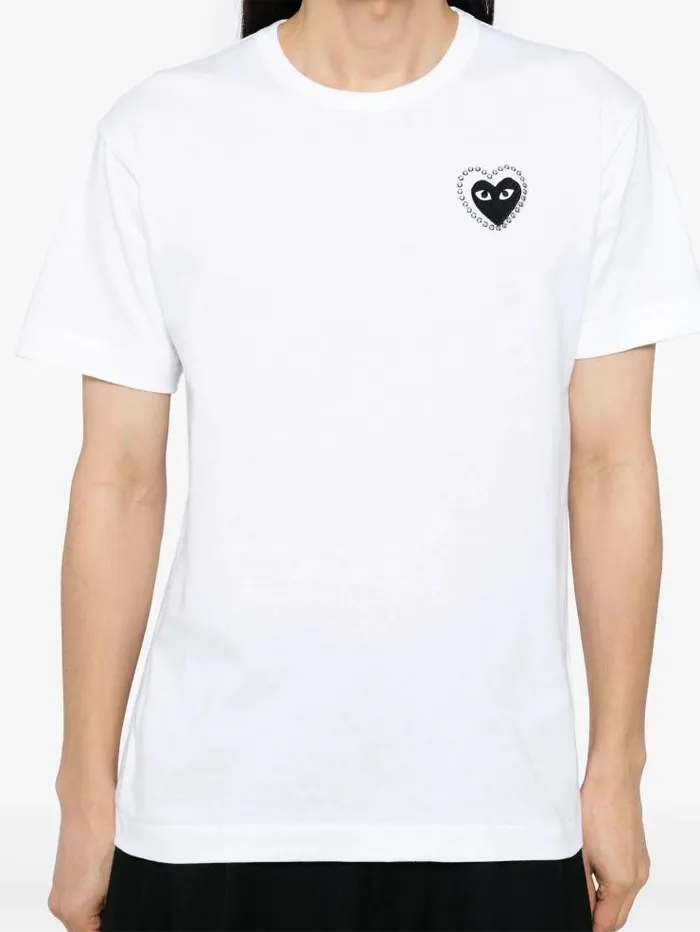 Henrik Vibskov Boutique Metalstone Black Heart TShirt 8211 White Men Tops