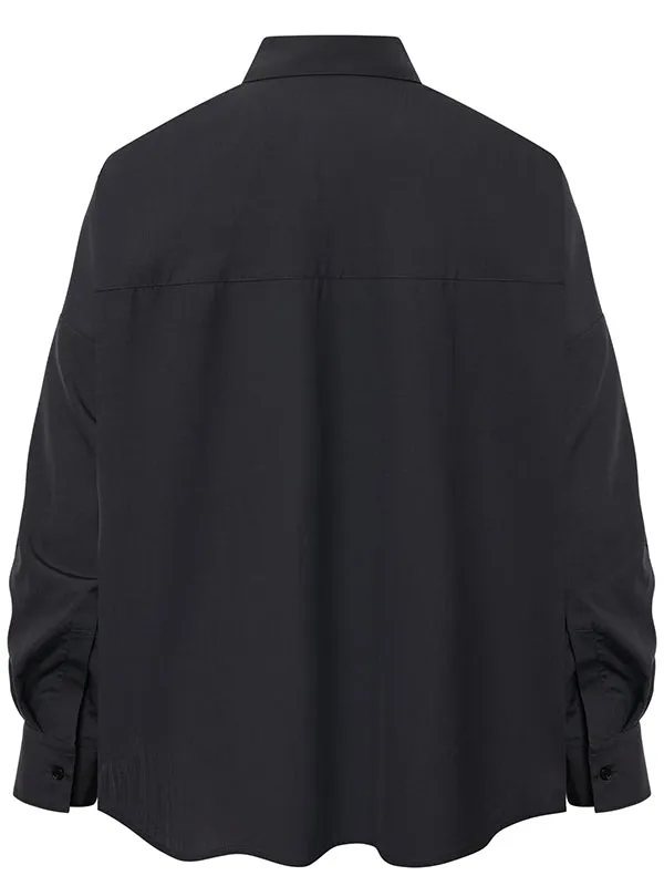 Henrik Vibskov Boutique Parker Wool Shirt 8211 Charcoal Men Shirts