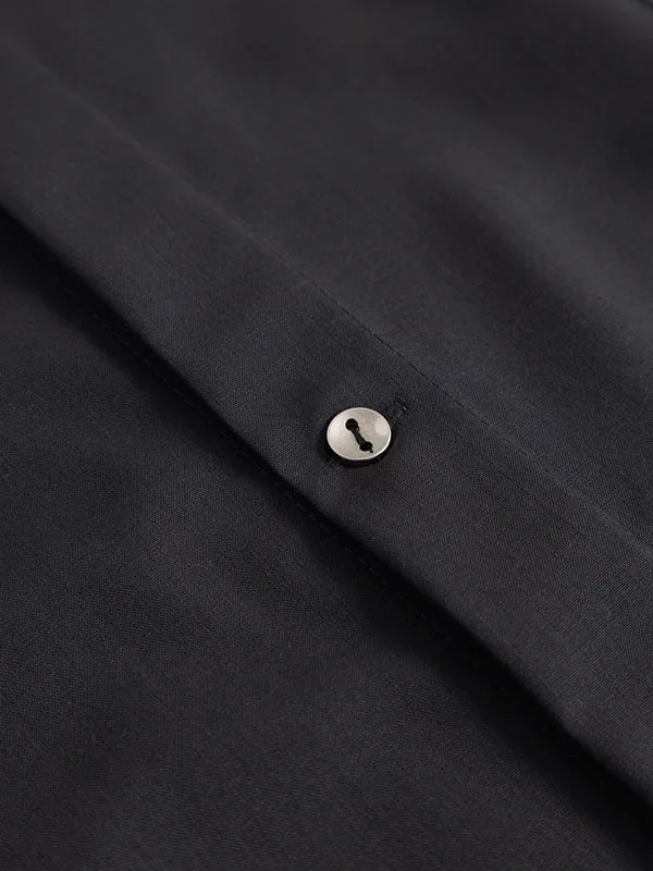 Henrik Vibskov Boutique Parker Wool Shirt 8211 Charcoal Men Shirts