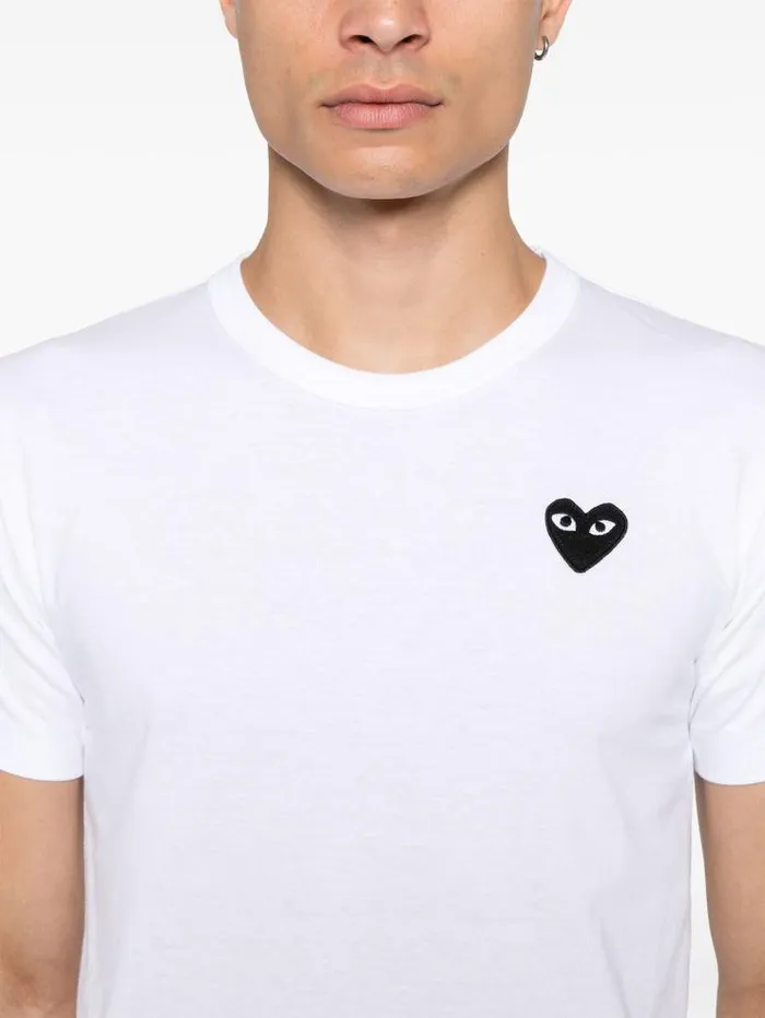 Henrik Vibskov Boutique Unisex Short Sleeve TShirt Black Heart 8211 White Men Tops