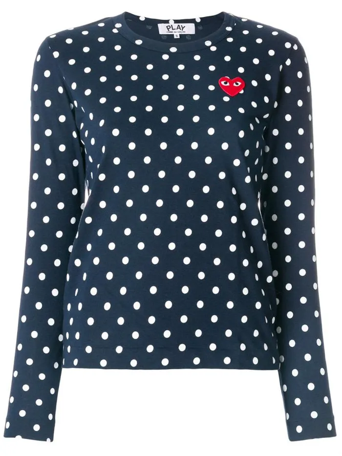 Henrik Vibskov Boutique Women039s Polka Dot Tee Red Heart 8211 Navy Women Tops Henrik Vibskov Boutique Women039s Polka Dot Tee Red Heart 8211 Navy Women Tops