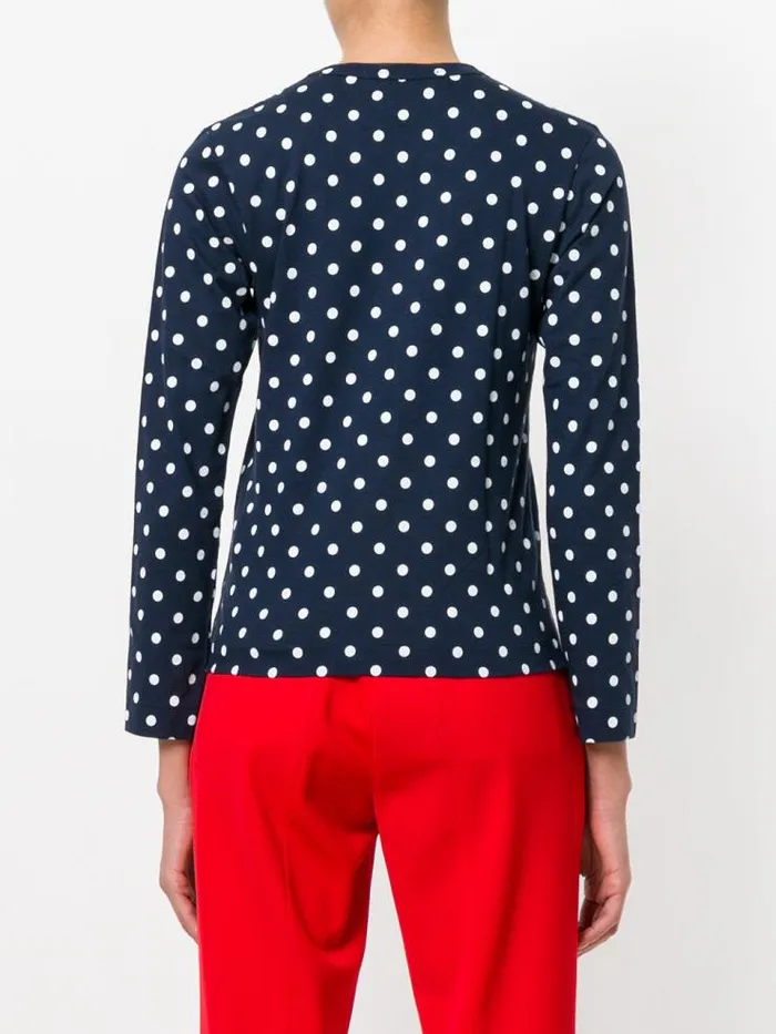 Henrik Vibskov Boutique Women039s Polka Dot Tee Red Heart 8211 Navy Women Tops