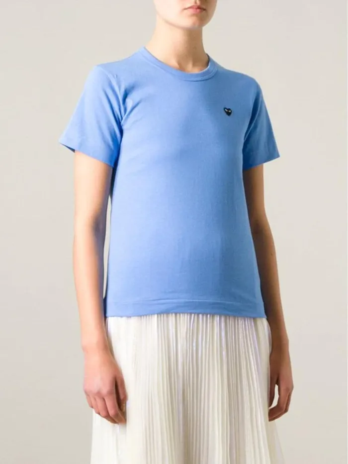 Henrik Vibskov Boutique Womens Short Sleeve Tee Small Black Heart 8211 Blue Women Tops