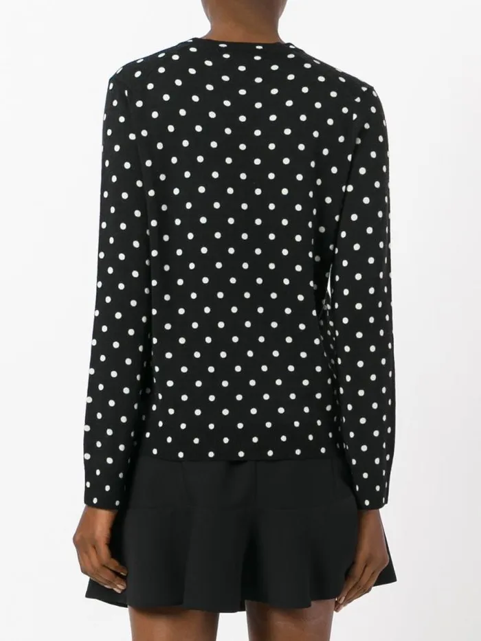 Henrik Vibskov Boutique Womens VNeck Pullover Polka Dot Black Heart 8211 Black Women Knitwear